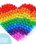 Ball Pit Balls Plastic Balls for Ball Pit BPA Free Plastic Balls Crush and Smash Proof Ball 100pcs 2.2" Set for Toddlers, rainbow heart shape