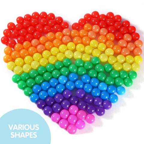 Ball Pit Balls Plastic Balls for Ball Pit BPA Free Plastic Balls Crush and Smash Proof Ball 100pcs 2.2" Set for Toddlers, rainbow heart shape