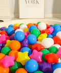 Ball Pit Balls for Toddlers - 50 Count Star Balls Different Shapes for Festival Indoor Outdoor, Party Decoration for Babies Kids