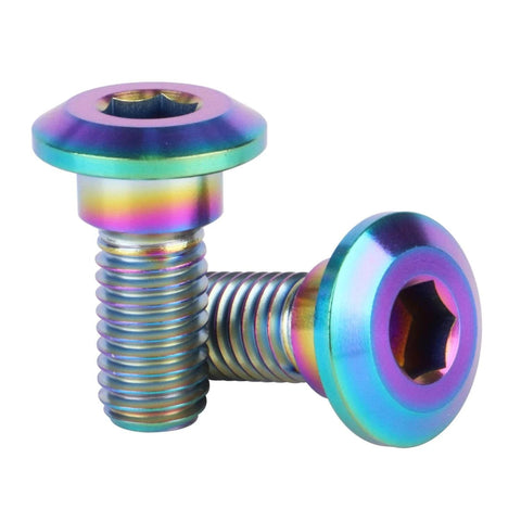Colorful pair of UHDFBDHF 6 PCS M8 x 20mm Titanium Bolt Motorcycle Rear Brake Rotor Bolt Screw for Yamaha (Rainbow)