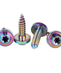 ✝️ UHDFBDHF 4Pcs Titanium M5 18mm Self Tapping Screw T25 Torx Head Motorcycle Bolt (Ranibow) in pile