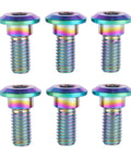 ✝️ UHDFBDHF 6 PCS M8 x 20mm Titanium Bolt Motorcycle Rear Brake Rotor Bolt Screw for Yamaha (Rainbow)