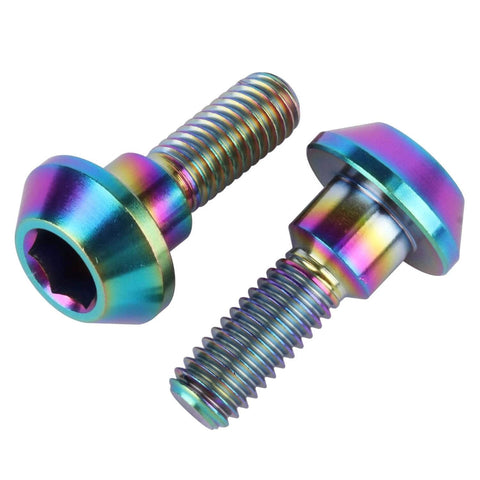 ✝️ UHDFBDHF 6Pcs Titanium Screw Motorcycle Brake Disc Bolt M6 x 20mm for Suzuki Yamaha Brake Disc Bolt Screw (Ranibow)