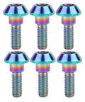 UHDFBDHF 6Pcs Titanium Screw Motorcycle Brake Disc Bolt M6 x 20mm for Suzuki Yamaha Brake Disc Bolt Screw (Rainbow)