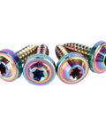 ✝️ UHDFBDHF 4Pcs Titanium M5 18mm Self Tapping Screw T25 Torx Head Motorcycle Bolt (Rainbow)