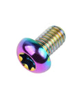 Rainbow titanium button head screw, Wanyifa Titanium Button Head Torx M5 M6 M8 x10 12 15 20 25 30 35 40mm for Bicycle Motorcycle Car Screw Pack of 6 (Rainbow, M6x10mm), close-up view