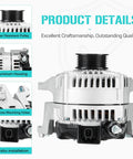 Beefed Up 5.7L Alternator Replacement For Ram 1500 2009 To 2012 And Ram 2500 2011 To 2018 Heavy Duty Drop In Replacement aluminum housing