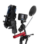 One Inch Ball Adapter With M6 X 1.0mm Threaded Post for RAM Mounts on bike handlebar with camera and phone holder