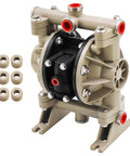 Raodelupe 66605J-3EB 1/2 Inch Plastic Diaphragm Pump Compatible with Ingersoll Rand ARO Air Compressor 66605J3EB front view and fittings