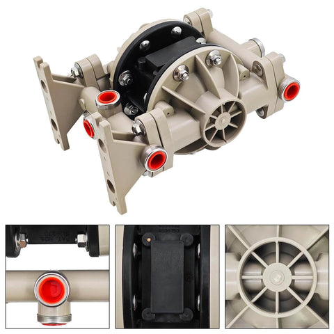 Raodelupe 66605J-3EB 1/2 Inch Plastic Diaphragm Pump Compatible with Ingersoll Rand ARO Air Compressor 66605J3EB, front and close-up views