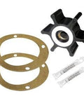 Raritan G13 Impeller with Washers and Pump Gaskets kit, showing black impeller, two gaskets, and lubricant packets for marine use