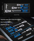 Tool set with chrome ratchets and blue handles in EVA tray, carbon fiber surface, easy to store and durable design in drawer