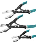 Hose Clamp Pliers Set 3 Piece Ratchet Hose Pliers For Automotive Fuel And Radiator Hoses Includes 8 Inch 10 Inch 12 Inch Pliers With Adjustable
