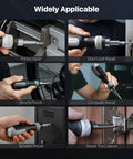 13-In-1 Ratchet Screwdriver Set With Built-In Bit Storage used in various home repairs like printers and doors.