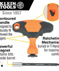 ProFlex Impact-Rated Interchangeable Ratcheting T-Handle Set with Torsion Zone Magnetic Bit Holder shown with features highlighted