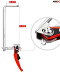 Ratcheting Table Clamp With Quick Release For MFT And Guide Rail Systems, 7 7/8 Inch Capacity, 2 3/8 Inch Throat Depth, close-up view