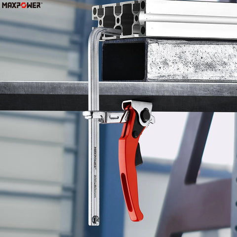 Ratcheting Table Clamp With Quick Release For MFT And Guide Rail Systems, 7 7/8 Inch Capacity, 2 3/8 Inch Throat Depth on table edge