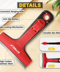 Razor Blade Scraper Kit With Ten Four Inch Replaceable Blades, Portable Storage Box, And One Scraper Tool for cleaning surfaces.
