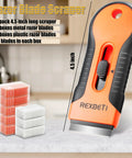 Razor Blade Scraper Tool Set 2 Pack With 80 Replacement Blades Metal And Plastic For Glass Cooktop Paint Removal