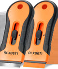 Razor Blade Scraper Tool Set 2 Pack With 80 Replacement Blades Metal And Plastic For Glass Cooktop Paint Removal