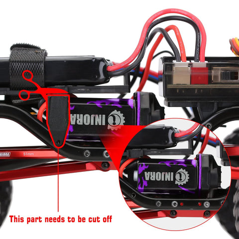 RC Brushed 050 50T Pro High Torque Motor With Mount For SCX24 1 24 Scale Crawler Upgrade illustrating installation detail