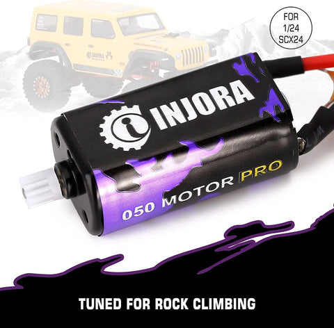 RC Brushed 050 50T Pro High Torque Motor With Mount For SCX24 1 24 Scale Crawler Upgrade Parts Gladiator Bronco C10 JLU Deadbolt