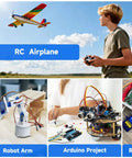 10 Pcs SG90 9G Micro Servo Motor Kit (Metal Gear) for Arduino Projects with RC airplane controller and robot arm setup