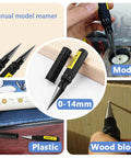 RC Car Hole Opener Reamer Kit 2 Pack 0 to 14mm Expanding Drill Tool With Bevel Design shown in various uses on models and wood