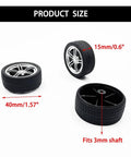 10PCS Toy Car Wheels 40mm Rubber Tire Wheels with Metal Shaft for RC Car Truck DIY Model Toy Wheel Replacement 3mm Hole