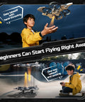 Child using HT15 Dual-Mode RC Drone For Kids Air And Land Mini Toy Helicopter Under 100g No License Needed indoors and outdoors.