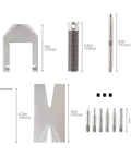 Upgraded RC Motor Pinion Gear Puller Set With Six Thickened Top Pins for easy pinion removal, including various steel components.