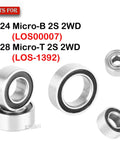 Upgrade Bearings And Screw Kit For 1 24 Micro B 2S 2WD RTR And 1 28 Micro T 2S 2WD RTR with rubber sealed ball bearings shown
