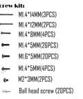 Upgrade Bearings And Screw Kit For 1 24 Micro B 2S 2WD RTR And 1 28 Micro T 2S 2WD RTR displaying assorted screws with sizes listed