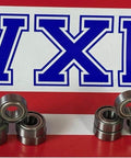 10-Pack RC Bearing 5x11x4 for Tamiya & Traxxas Miniature displayed on a striped background with VXB logo