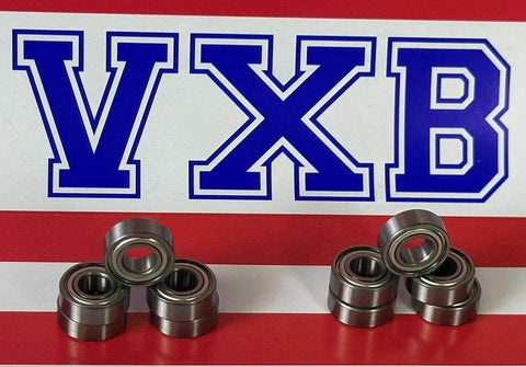 10-Pack RC Bearing 5x11x4 for Tamiya & Traxxas Miniature displayed on a striped background with VXB logo