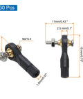 RC Model Ball Joint End Heads And Steering Linkage Connectors Set Including M2 Screws And Nuts 30 Pieces, shown with dimensions