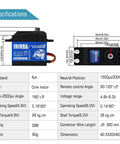 RC Servo 35KG Digital Servo High Torque RC Parts for 1/10 RC Crawler VP VS4-10 SCX10 Pro SCX10 TRX4 D90 shown in specifications chart