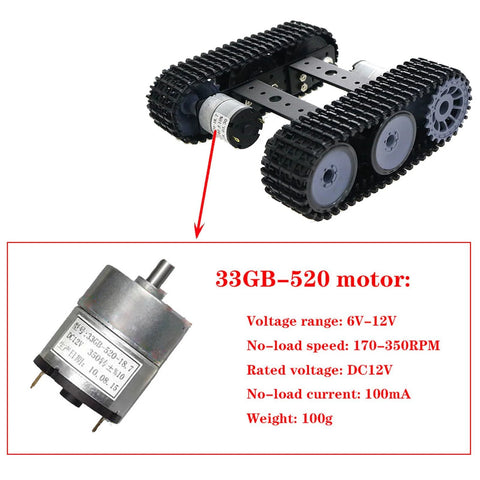 Remote Control RC Robot Tank Car Chassis with DC Motor Kit Tracked Crawler Platform for Raspberry Pi and Arduino DIY Projects