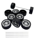 10PCS Toy Car Wheels 40mm Rubber Tire Wheels with Metal Shaft for RC Car Truck DIY Model Toy Wheel Replacement Accessories 3mm Hole