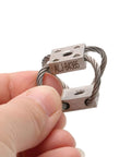 RC UAV Aerial Photography Wire Rope Isolator 304 Stainless Steel Gimbal Stabilizer held in hand close-up view