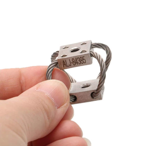 RC UAV Aerial Photography Wire Rope Isolator 304 Stainless Steel Gimbal Stabilizer held in hand close-up view