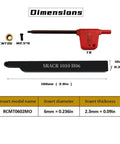 Lathe Turning Tool Holder Set With Three Eighths Inch And One Half Inch Shanks Featuring RCMT0602 Round Carbide Inserts, tool and dimensions.
