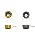 20 Pack RCMT0602M0 P1025 And RCMT0602M0 P1130 Circular Milling Cutter Inserts For SGCR LSRDCN Holders, gold and gray view