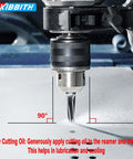 Drill press using 7 Degree Ball Joint Tapered Reamer With One And One Half Inch Per Foot Taper M2 6542 High Speed Steel