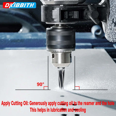 Drill press using 7 Degree Ball Joint Tapered Reamer With One And One Half Inch Per Foot Taper M2 6542 High Speed Steel