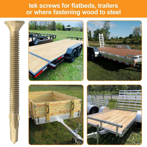 Reamer Tek Screws Twelve By Two And One Half Self Drilling Wood To Metal Torx Head T25 for flatbeds trailers docks decking