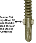 Close-up of the #14 x 3-1/4 Reamer Tek Torx Self Drilling Screw wing mechanism for wood to metal fastening.
