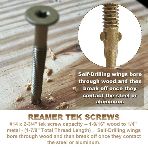 Size 14 By Two And Three Quarters Inch Reamer Tek Torx Self Drilling Screws For Metal To Wood With T30 Drive Heavy Duty Screws