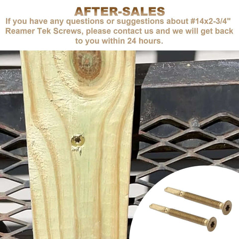 Size 14 By Two And Three Quarters Inch Reamer Tek Torx Self Drilling Screws For Metal To Wood With T30 Drive 100 Pack installed