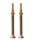 Size 14 By Two And Three Quarters Inch Reamer Tek Torx Self Drilling Screws for metal to wood, shown in bronze coating.